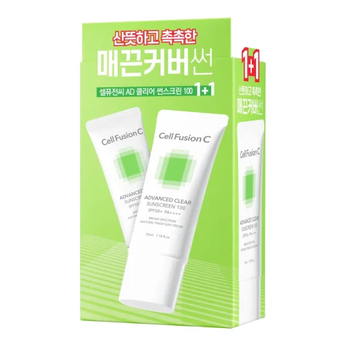 CELL-FUSION-C-Advanced-Clear-Sunscreen-100-SPF-50-PA-Set-zestaw-11-krem-przeciwsloneczny-dla-skory-problematycznej-2025.jpg.webp